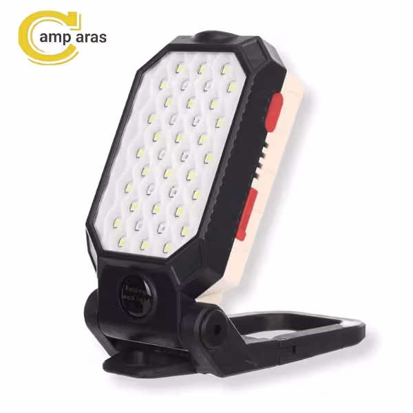 چراغ چندکاره شارژی آهنربایی مدل LED W599B - کمپ آراس