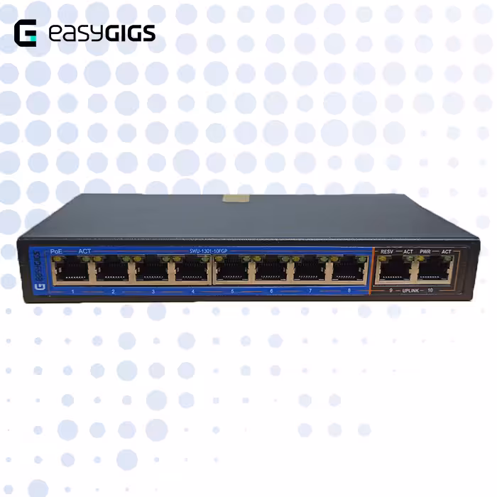 سوییچ 8 پورت POE ایزیگیگز مدل EG-SWU-1301-10FGP