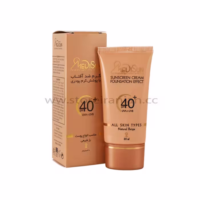 کرم ضد آفتاب رنگی انواع پوست بژ طبیعی 2 مدیسان SPF40