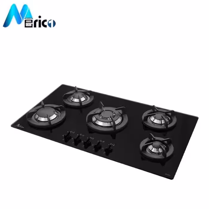 گاز رومیزی اخوان کد V13 پنج شعله شیشه مشکی