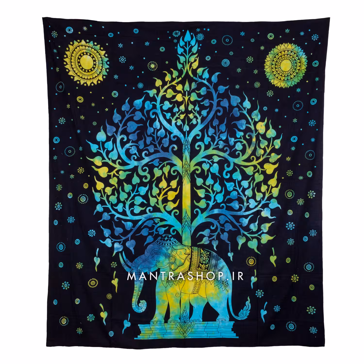 بکدراپ تپستری هندی طرح فیل و درخت زندگی (روتختی دو نفره) کد 221