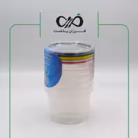 ظرف یکبار مصرف سطلی 310CC طب پلاست (6عددی) با درب رنگی