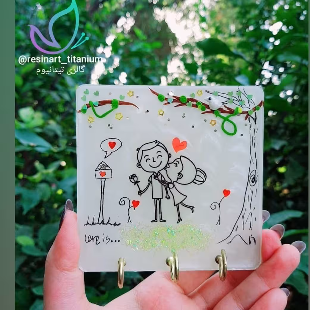 جاکلیدی دیوارکوب عاشقانه سه بعدی کد01