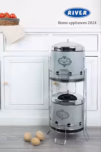 سبد سیب زمینی و پیاز 2طبقه طرح دار نقره درب کروم ریور کد 5241