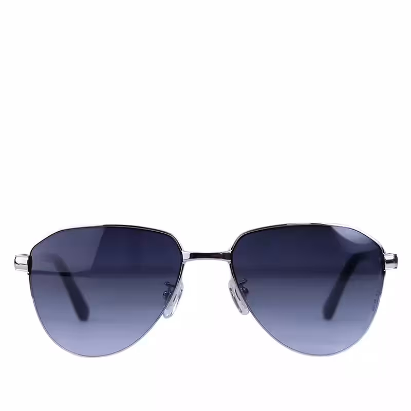 عینک آفتابی مردانه پرادا نیم فریم خلبانی نقره ای PR 98 WS/2