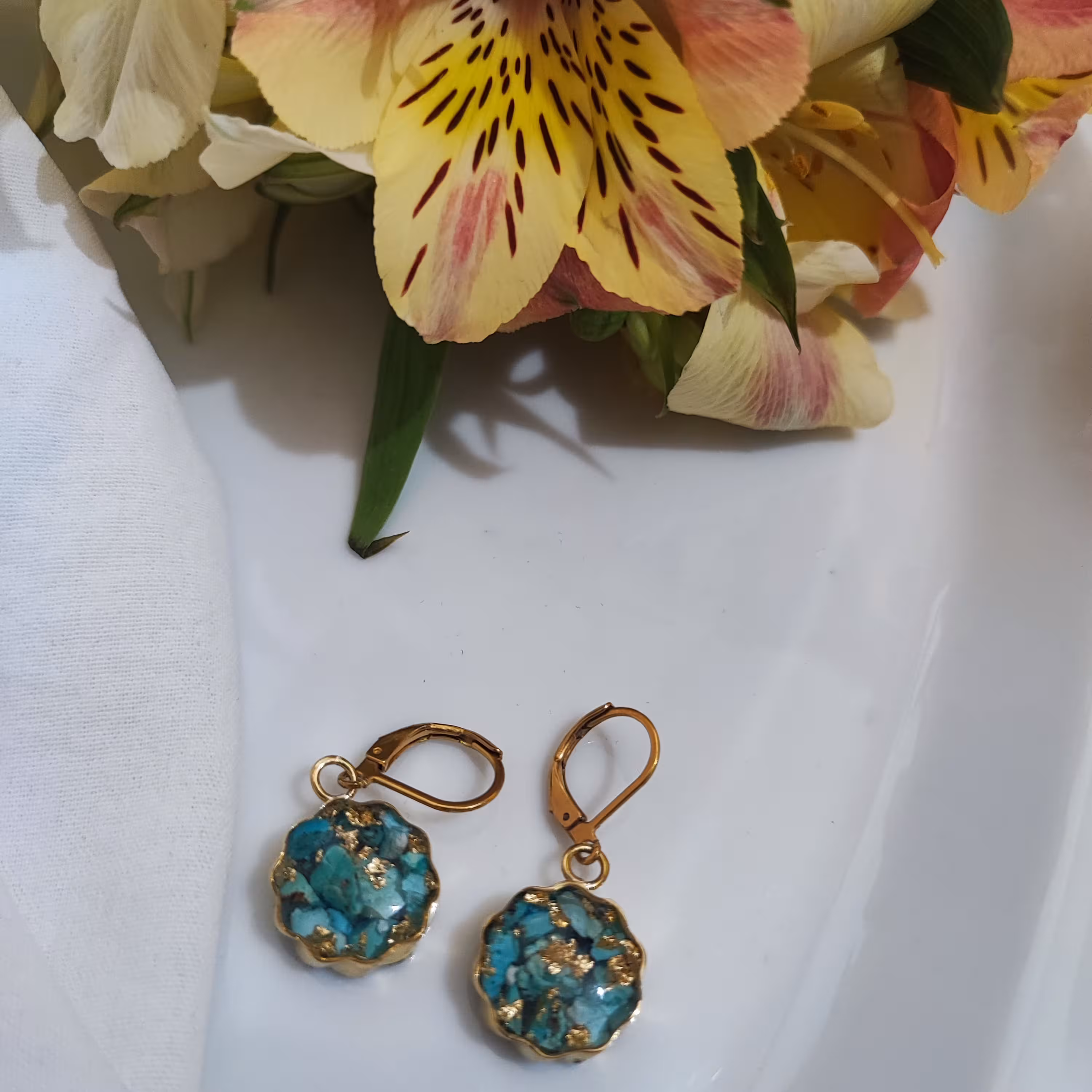 نیم ست خورشیدی با سنگ فیروزه اصل نیشابور