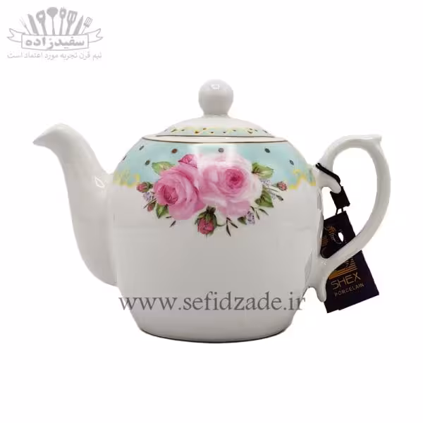 قوری چینی شکس (SHEX) مدل مجید گل آبی 750ml