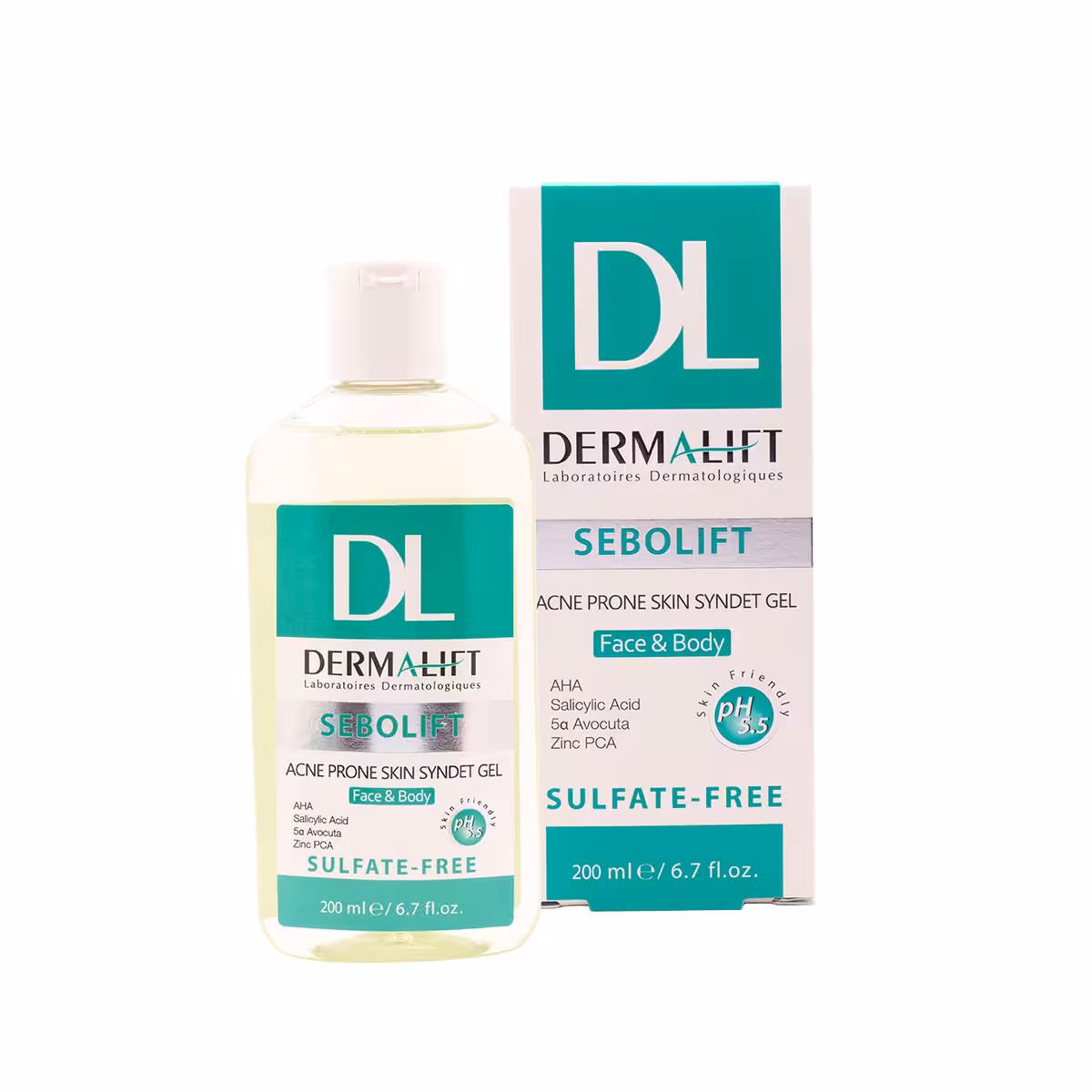 ژل شستشوی پوست چرب و جوشدار درمالیفت مدل سبولیفت حجم 200 میلی لیتر-dermalift