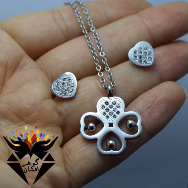 نیم ست استیل طرح گل کد NS_1091