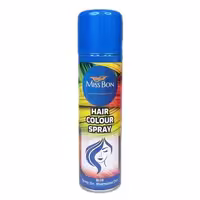 اسپری رنگ مو موقت میس بن MISS BON رنگ آبی BLUE حجم 150 میل