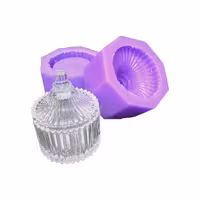 قالب سیلیکونی قندان مینیاتوری خطی قطر 7 ارتفاع با درب 8.5