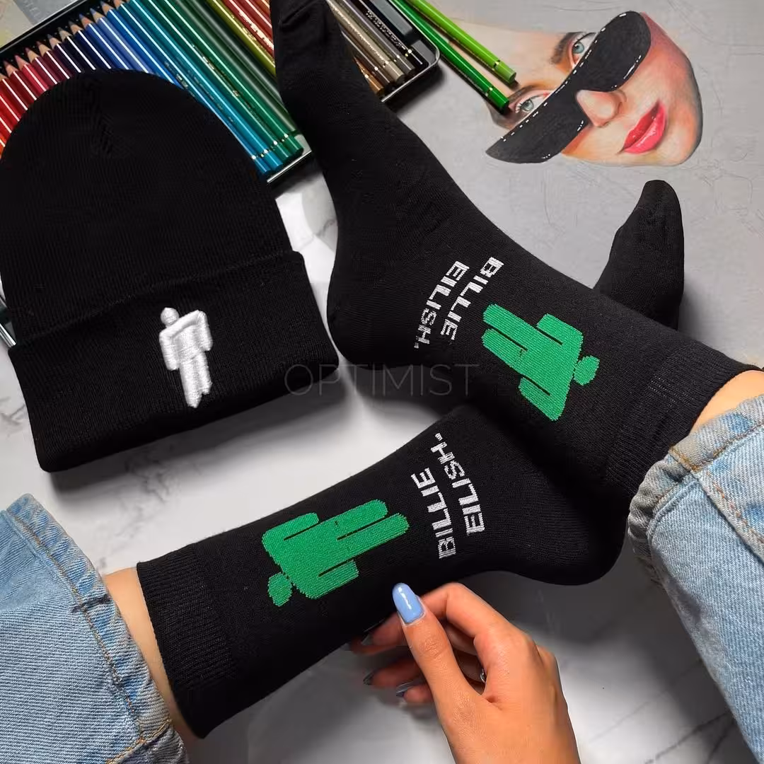 جوراب ساقدار بیلی آیلیش اسپرت زمینه مشکی فری سایز