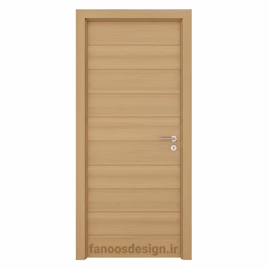 درب داخلی MDF مدرن طرح افقی رنگ چوب روشن کد 30694