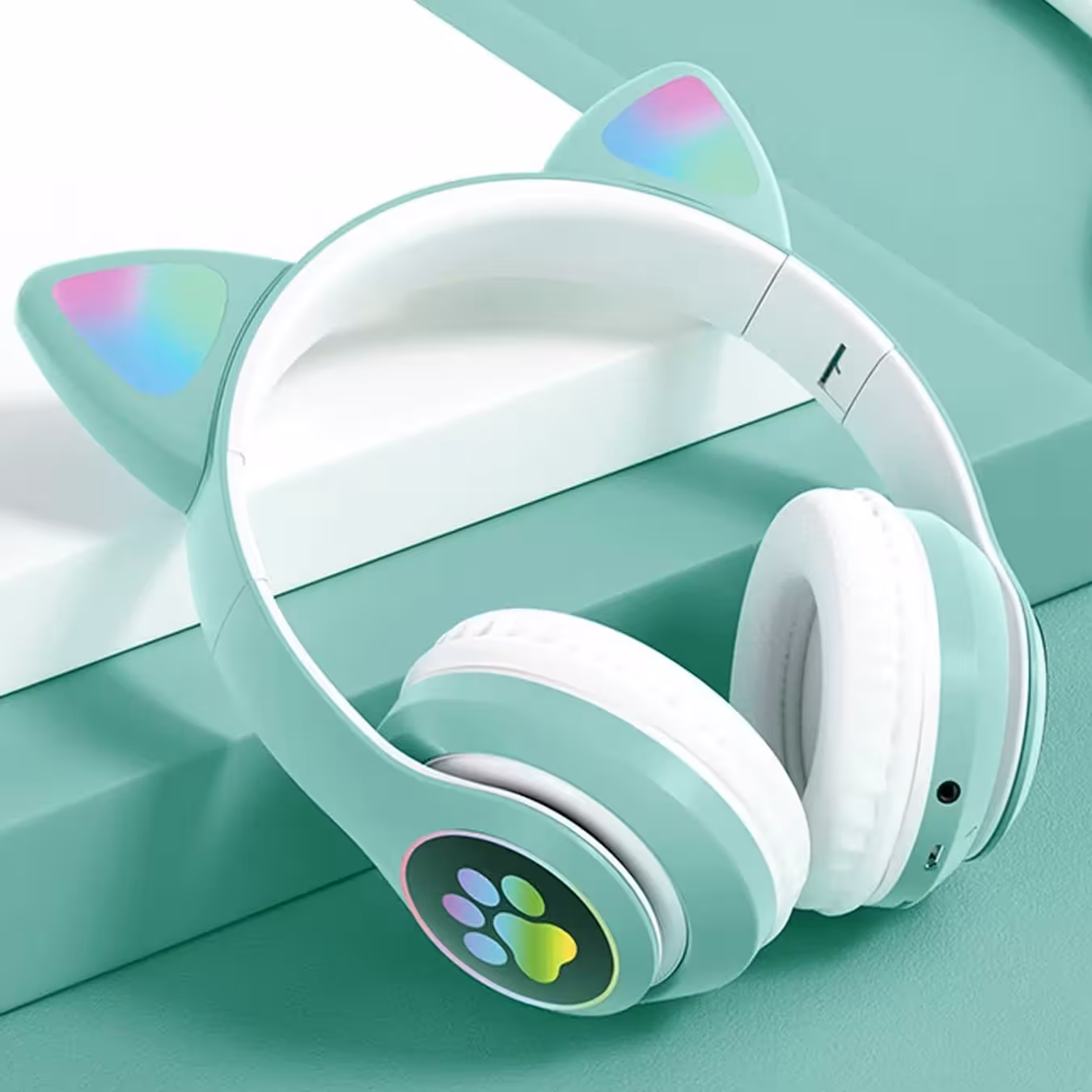 هدفون بلوتوثی گربه ای(عروسکی)مدل MZ-023 سبز