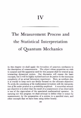 خرید و دانلود نسخه کامل کتاب Quantum Mechanics Volume I: Fundamentals - Chapter 4 : The Measurement Process and the Statistical Interpretation of Quantum Mechanics