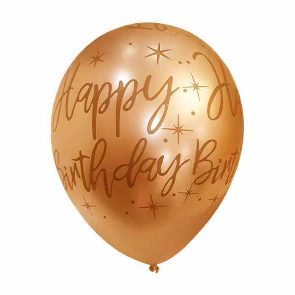 بادکنک کروم رزگلد 12 اینچ هپی برزدی