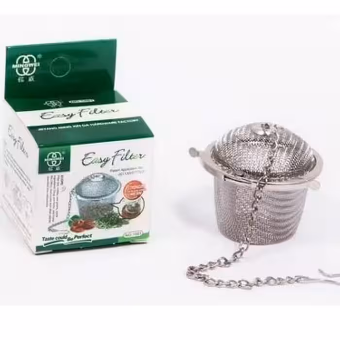 صافی چایی زنجیردار استیل قابلمه ای کوچک قفل دار