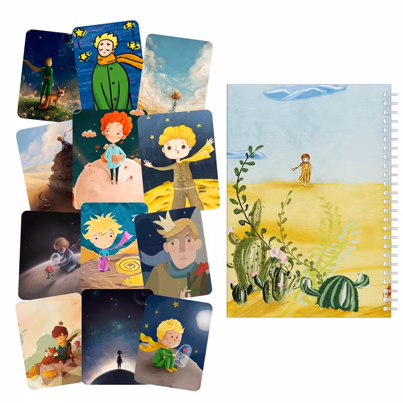  دفتر مشق باژیکان طرح شازده کوچولو کد 20212066 به همراه برچسب مجموعه 12 عددی