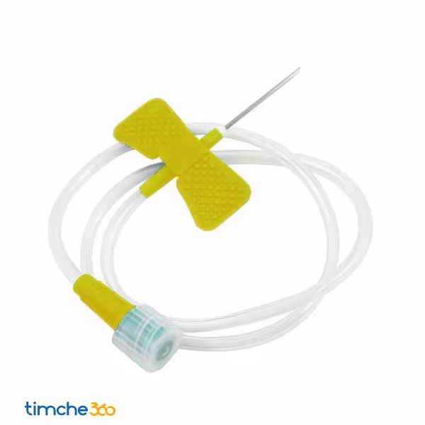 اسکالپ وین (سوزن پروانه ای) گیج 30 زرد بسته 100 عددی