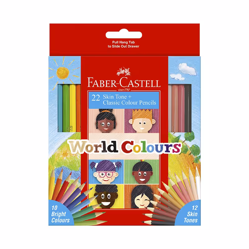 مداد رنگی 22 رنگ فابر کاستل مدل رنگ پوست