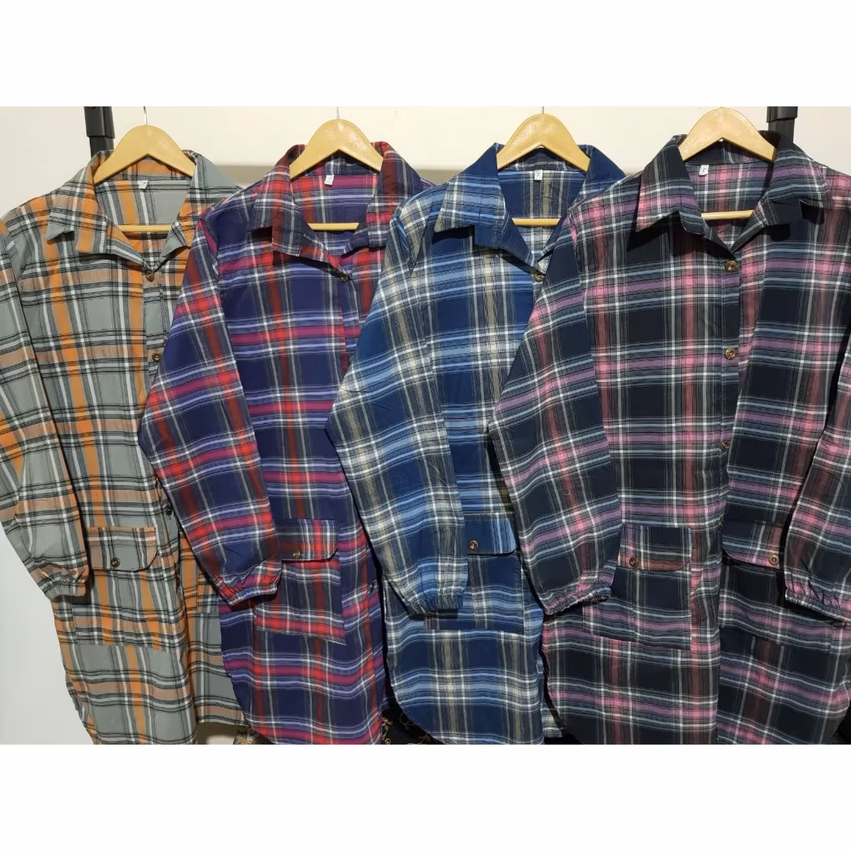 مانتو چهارخونه نخی سایزبزرگ طرح جدید