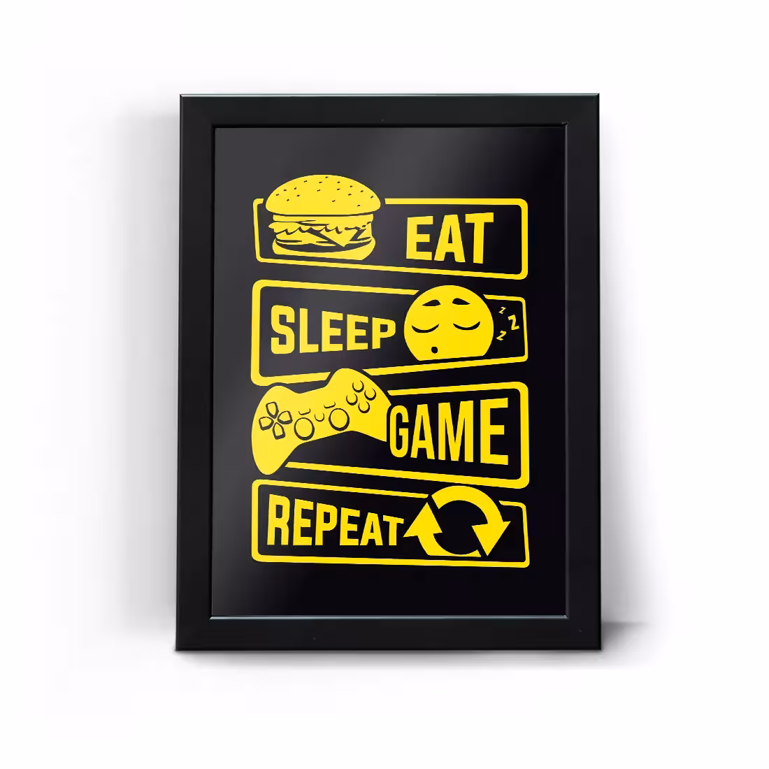 تابلو قاب گیمینگ Eat Sleep Game