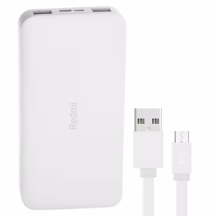پاوربانک شیائومی مدل Redmi ظرفیت 10000 میلی آمپر ساعت به همراه کابل تبدیل microUSB | کالا مکس