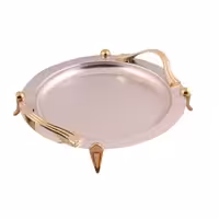 سینی دایره دسته طلایی Waveساده پایه دار ریور کد BG1437