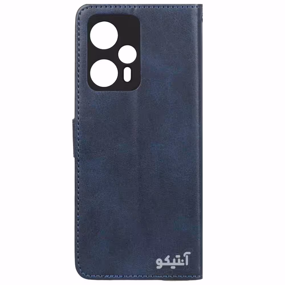 کیف چرمی مگنتی موبایل مناسب برای Xiaomi Poco F5-سرمه ای