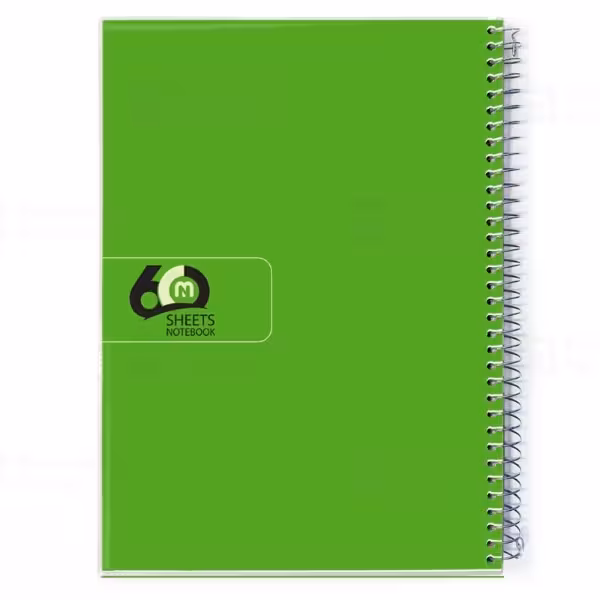 دفتر 60 برگ سیمی طلقی تک رنگ کد 3615.طرح 1