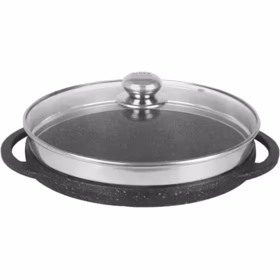 تابه گریل چدنی گرد درب دار ریور کد 8680