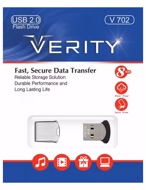 فلش مموری وریتی مدل V702 ظرفیت 8 گیگابایت