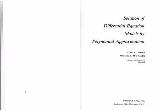 خرید و دانلود نسخه کامل کتاب Solution of Differential Equation Models by Polynomial Approximation (Physical &amp; Chemical Engineering Science)
