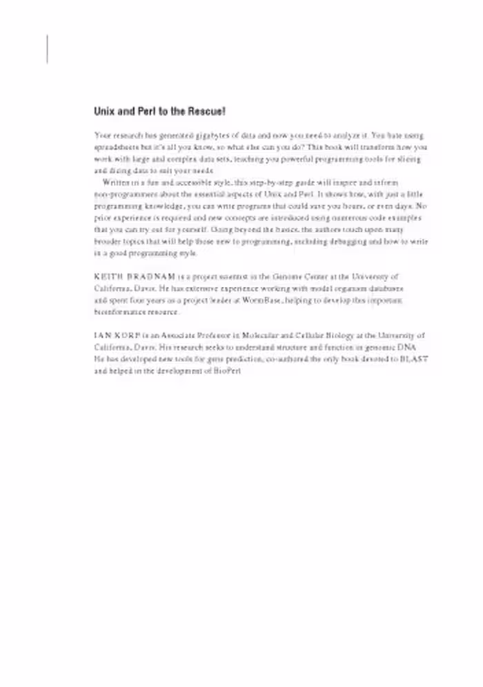 خرید و دانلود نسخه کامل کتاب UNIX and Perl to the Rescue!. A Field Guide for the Life Sciences