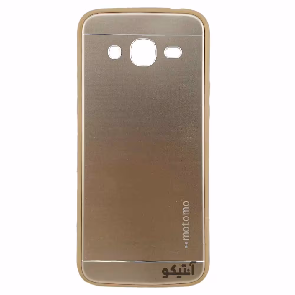 قاب Samsung J2-2016 مدل پشت سخت فلزی لوگو motomo / رنگ کرم – کد 41275
