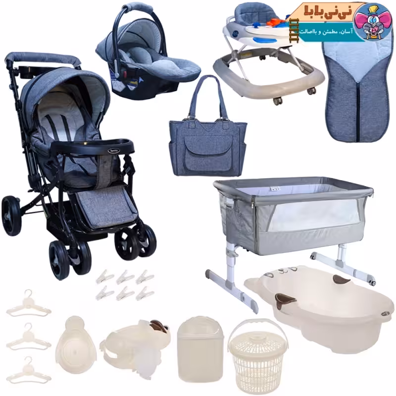 ست 14تکه کالسکه دلیجان طرح baby4life کد T205