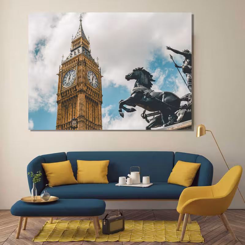 تابلو شاسی طرح شهر لندن مدل L6 | دنیای قاب