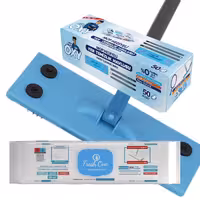 ست تی دسته دار و دستمال مرطوب مخصوص تی مستر اوکسی Mr. Oxy قابل شستشو بسته 50 عددی