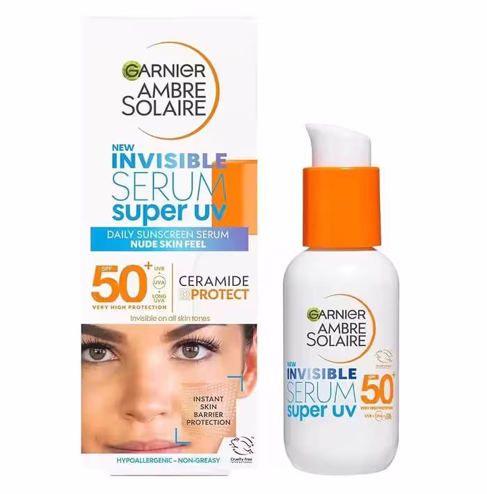 ضد آفتاب سرمی گارنیه Invisible Serum Super UV SPF50 اورجینال