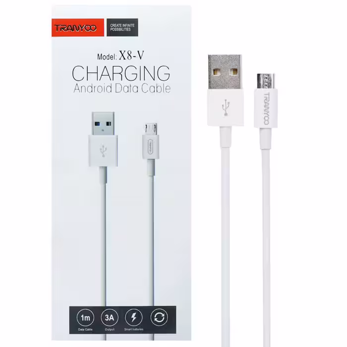 کابل USB به micro-usb ترانیو مدل X8 طول 1متر 3آمپر