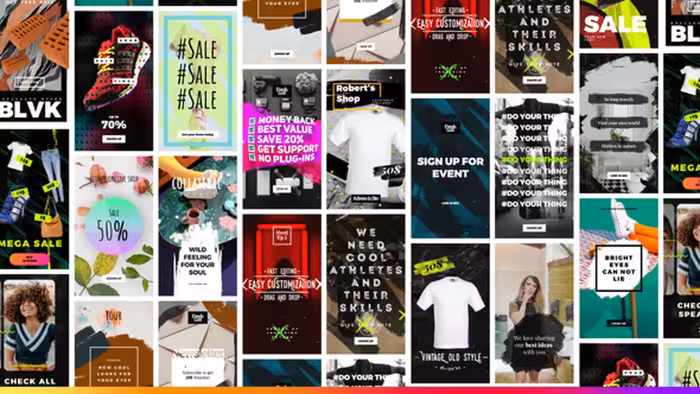 پروژه آماده افتر افکت 20 استوری مدرن اینستاگرام Modern Instagram Stories - پک تول