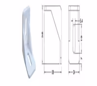 گونیا مثلثی مدل J9 دو پیچ ریگلاژی رنگ سفید فانتونی کد M156