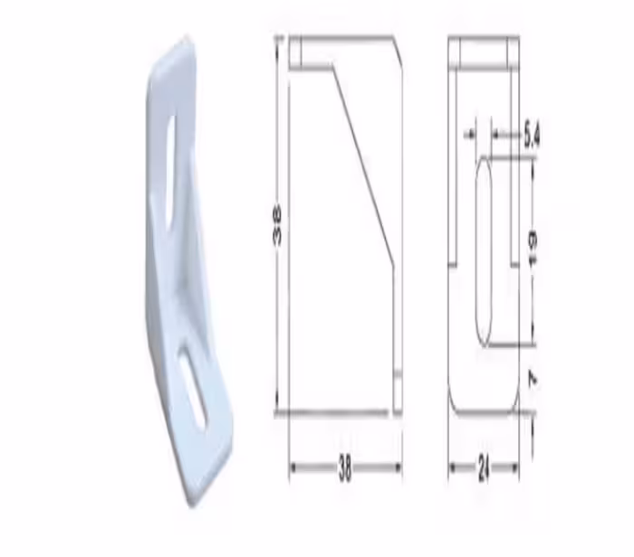 گونیا مثلثی مدل J9 دو پیچ ریگلاژی رنگ سفید فانتونی کد M156