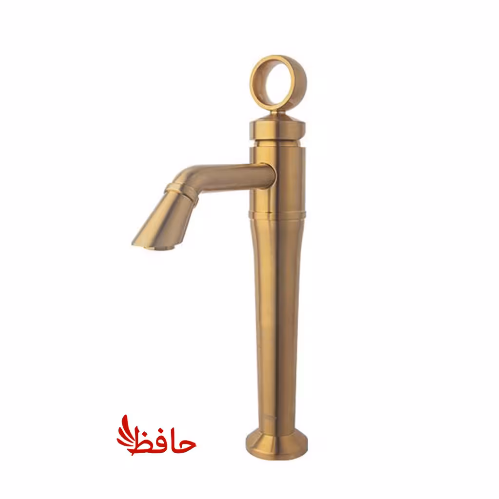 شیر روشویی پایه بلند راسان مدل آنیتا طلایی مات