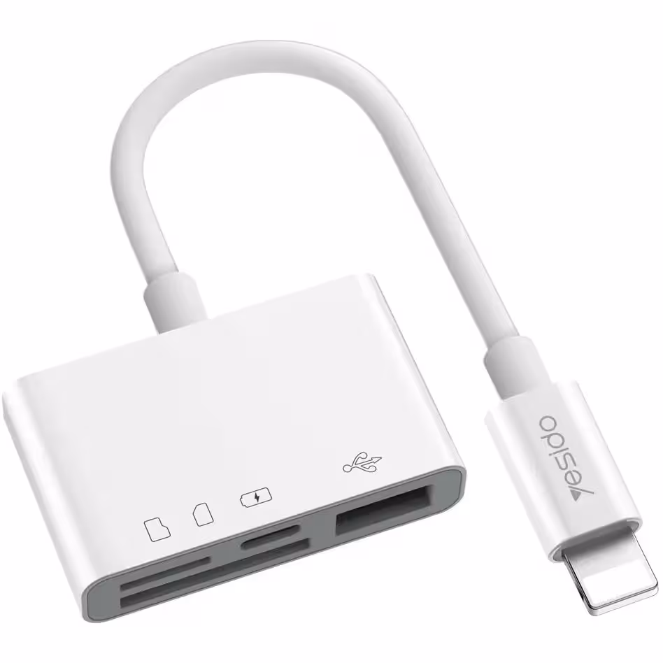 مبدل Lightning به فلش مموری و مموری کارت یسیدو مدل GS12