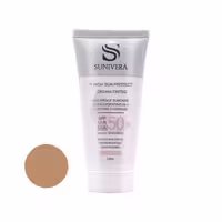 کرم ضد آفتاب رنگی سانیورا SPF 50 مدل دارک بژ ‌مناسب پوست‌های خشک  و حساس حجم 50 میلی‌لیتر