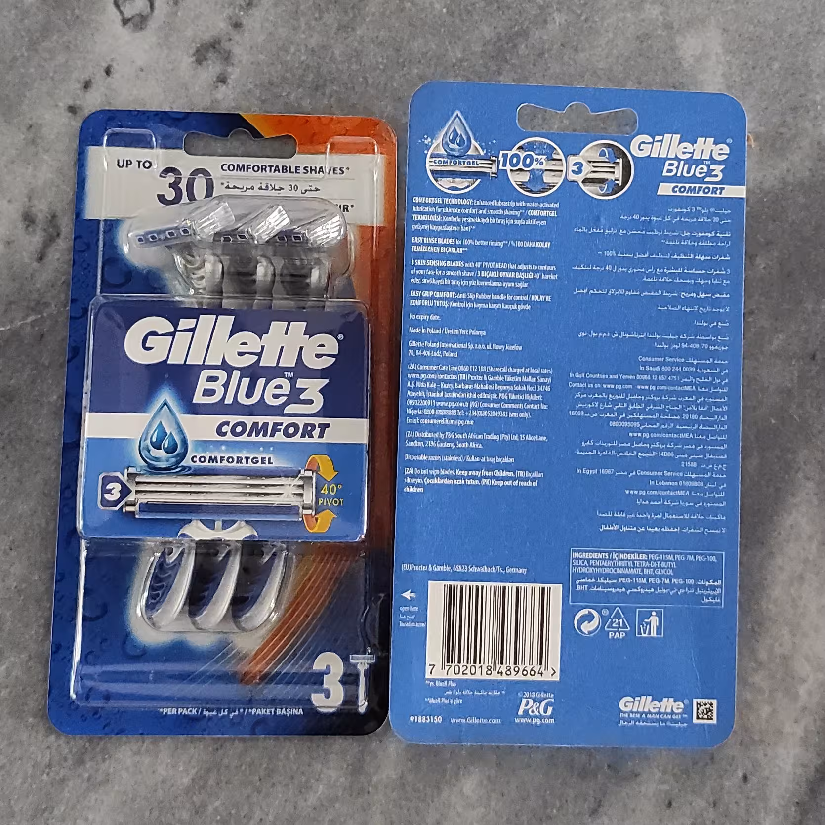 خودتراش ژیلت مدل بلوتری(پک3عددی)