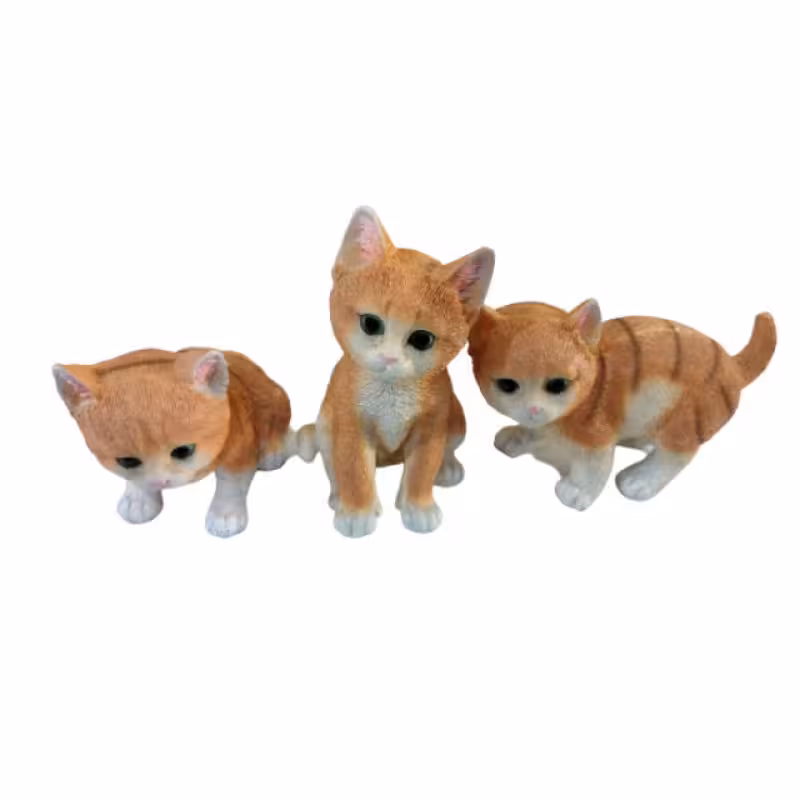 مجسمه مدل گربه طبیعی مجموعه 3 عددی