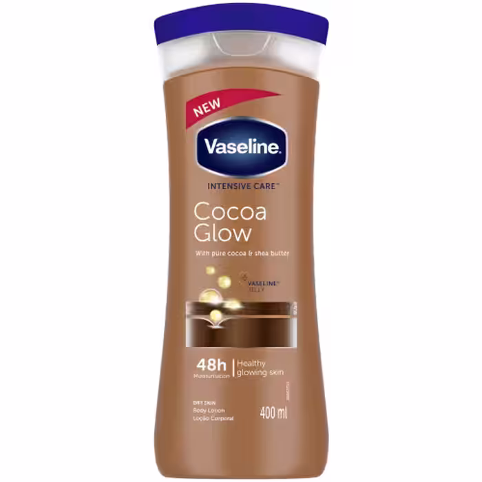 لوسیون بدن وازلین شکلاتی مدل Cocoa Glow حاوی عصاره کاکائو و شی باتر