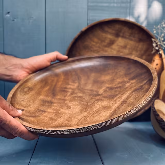 ظرف چوبی پذیرایی گردو کد 0973